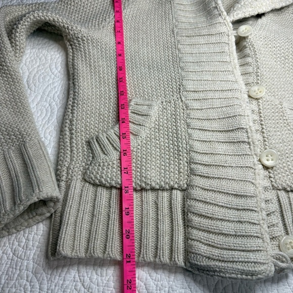 Zara Cream Button-Up Hooded Cardigan - Picture 11 of 12